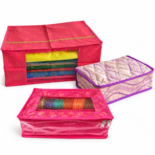 Saree Cover + Jewellery Organiser + Bangle Organiser