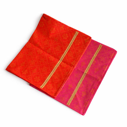 Orange Bandhini Print Box Saree Cover with Zip | Premium Fabric Saree Storage Organiser