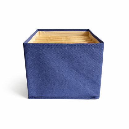 Premium 7-Layer Collapsible Wardrobe Organizer with Compartments | Blue Plain