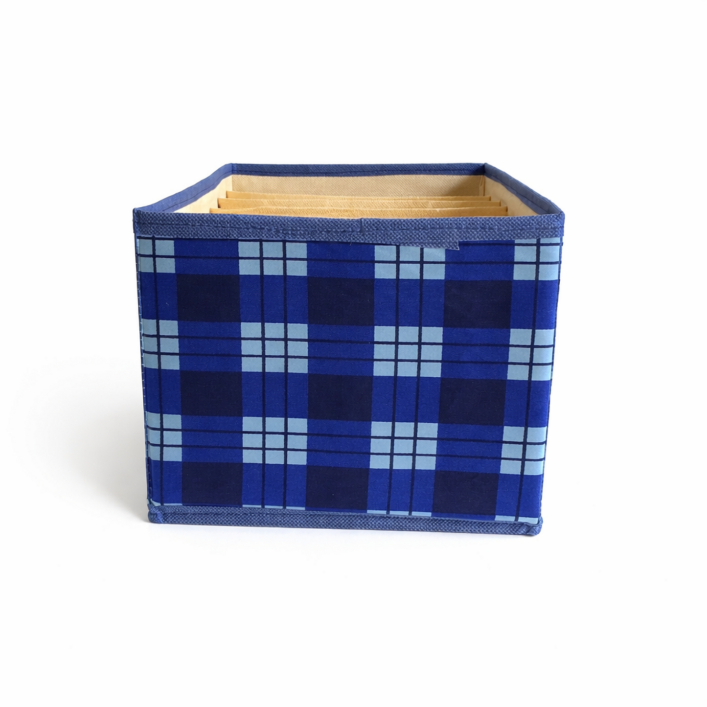 Premium 7-Layer Collapsible Wardrobe Organizer with Compartments | Blue Printed