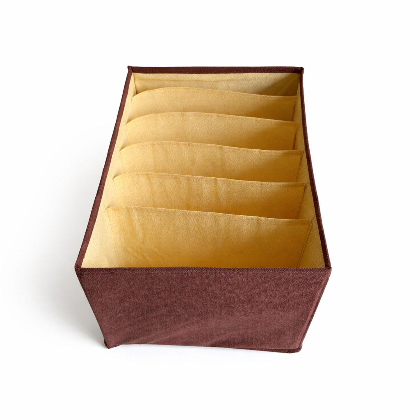 Premium 7-Layer Collapsible Wardrobe Organizer with Compartments | Brown Plain