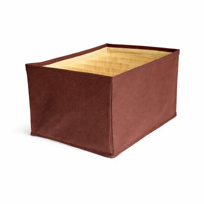 Premium 7-Layer Collapsible Wardrobe Organizer with Compartments | Brown Plain