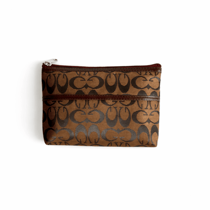 Brown Premium 3-Piece Multipurpose Pouch Set | High Quality Thick Fabric Zip Pouches for Travel, Makeup & Accessories