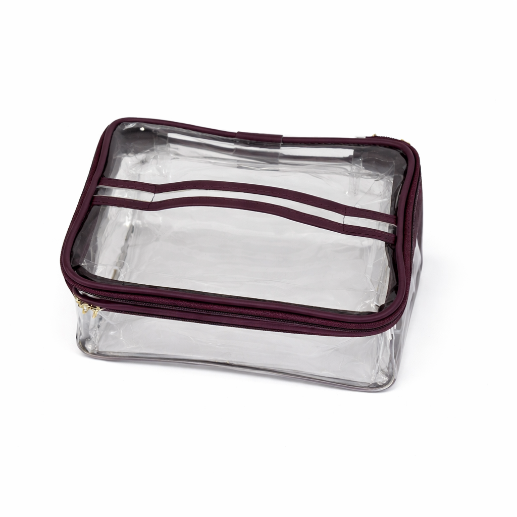 Double Decker Transparent Vanity Pouch | Heavy Quality Travel Makeup Organizer