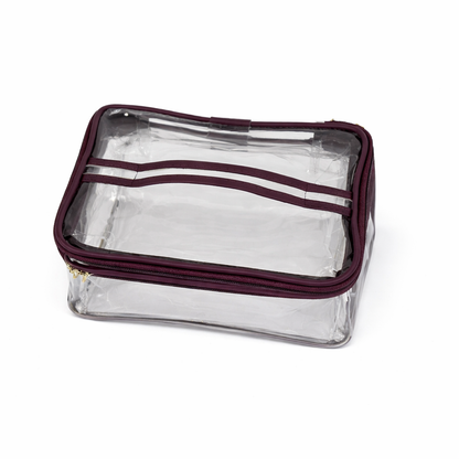 Double Decker Transparent Vanity Pouch | Heavy Quality Travel Makeup Organizer