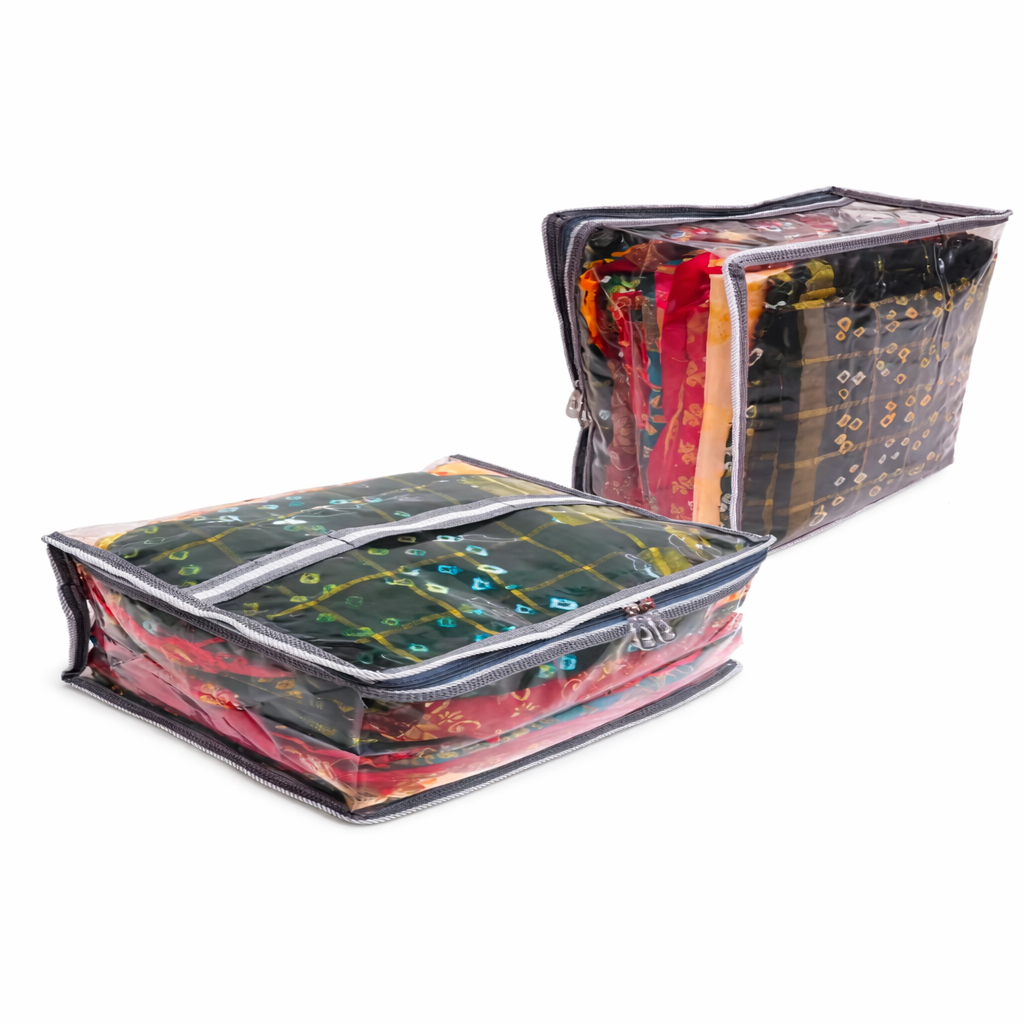 Imported Transparent Dupatta & Petticoat Storage Cover with Zip | Saree Organizer