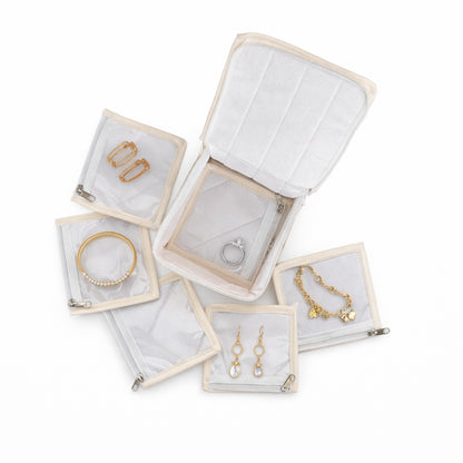 Brocade Ivory Mini jewellery organiser | Travel Friendly Organiser