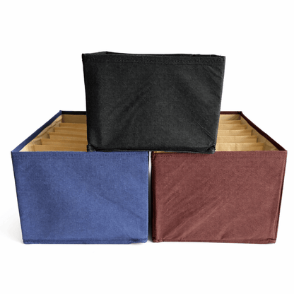 Premium 7-Layer Collapsible Wardrobe Organizer with Compartments | Black Plain