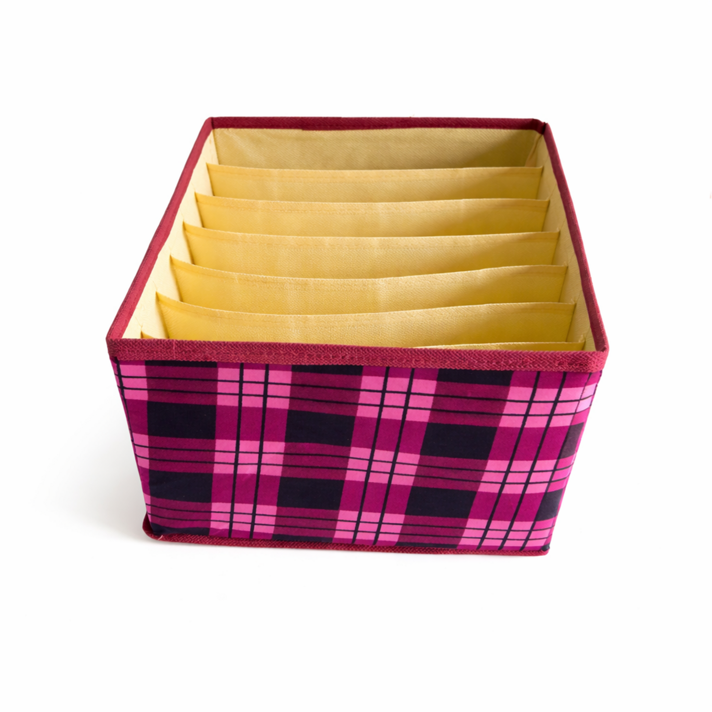 Premium 7-Layer Collapsible Wardrobe Organizer with Compartments | Pink Printed
