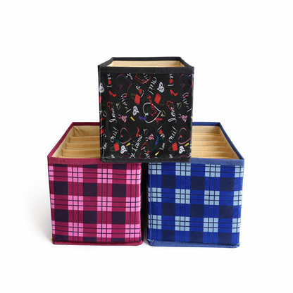 Premium 7-Layer Collapsible Wardrobe Organizer with Compartments | Pink Printed