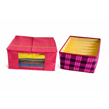 Pant Organiser + Box Saree Cover Pink