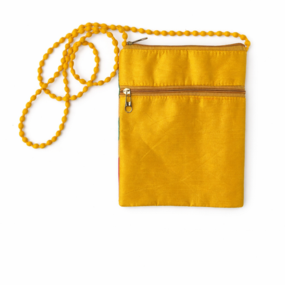 3 Pcs Printed Jute Sling Bag with Top & Back Zipper | Stylish & Durable Handbag